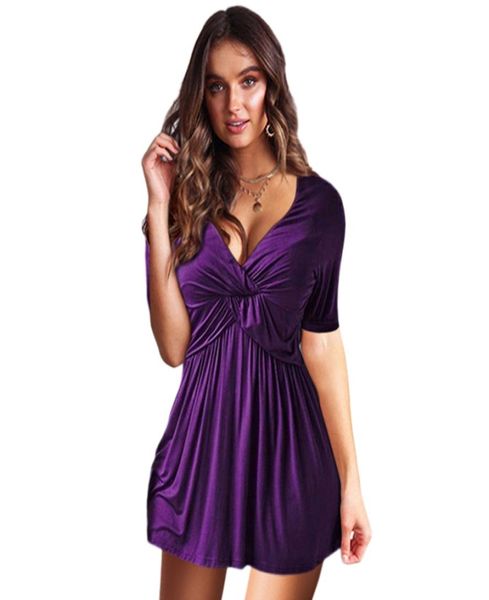 

summer dress short sleeve v collar dress loose tshirt09907151, Black;gray