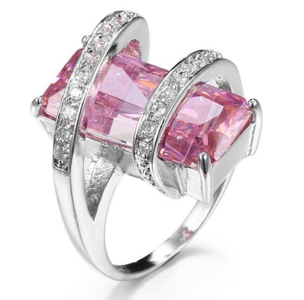 

10pcs unique christmas gifts fire pink blue champagne cubic zirconia crystal gemstone russia 925 sterling silver black gold we9906749, Golden;silver