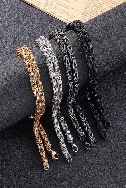 

6mm 24 inch solid knot round byzantine link chain necklace for women men stainless steel jewelry silver gold black3108677