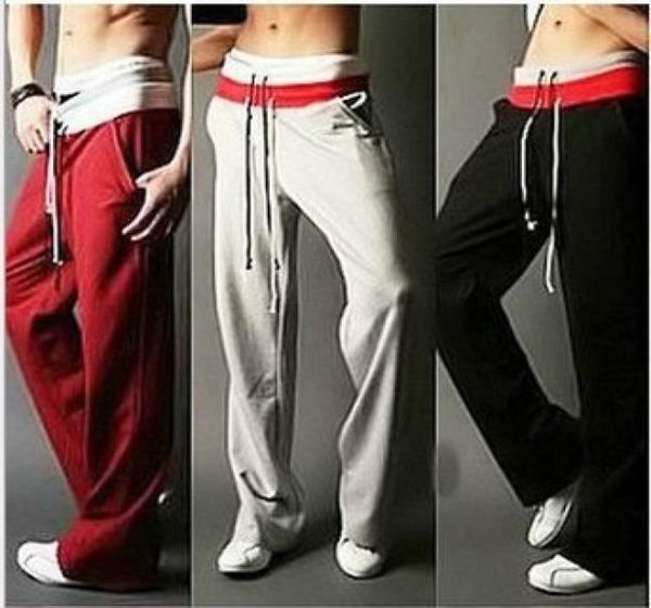 

new summer men stylish loose jogging sports pants joggers tracksuit training slack male casual long drawstring trouser running lon9253392, Black