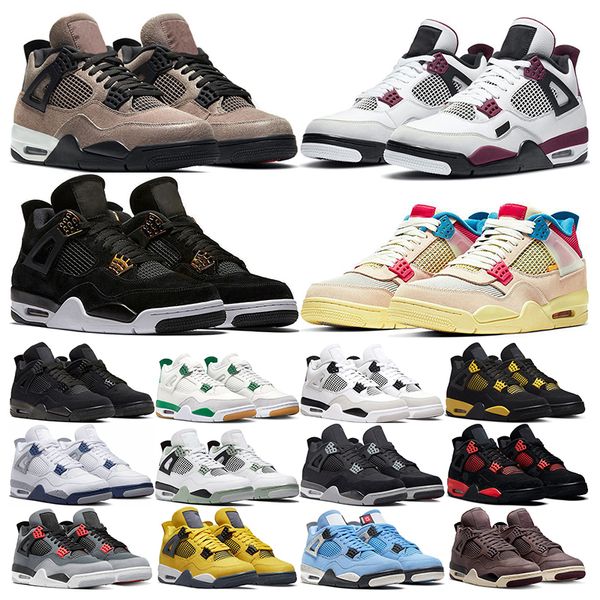 

2023 outdoor 4s basketball shoes black cat ow-sail military black white oreo midnight navy seafoam university blue bred mens womens sports s