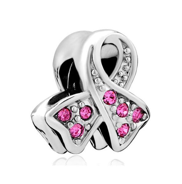 

selling colorful 1-10 months birthstone ribbon women's cancer awareness in rhodium plating bead european charm fit for bracelet4508281, Black