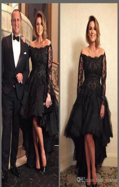 

2019 black evening dress off shoulders long sleeves formal holiday wear prom party gown custom made plus size4097162, Black;red