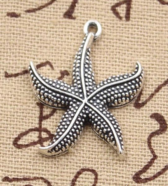 

80 pieces charms starfish 24mm antiquezinc alloy pendant fitvintage tibetan silverdiy for bracelet necklace5777997, Bronze;silver