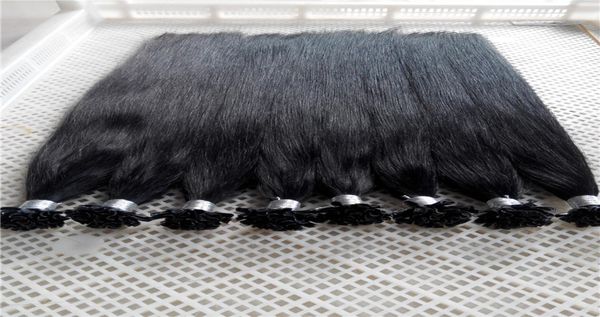

100g 1626inch 1 jet black keratin prebonded nail u tip hair extensions silk straight brazilian indian peruvian remy pre bonded h2584200