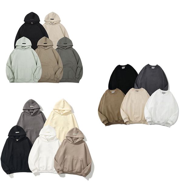 

womens mens hoodie designer white sweatshirt and pants cotton solid color fashion loose streetwear clothing casual hooded sweater, Black