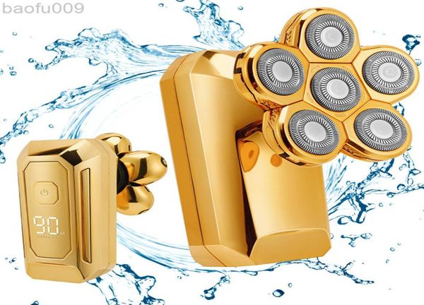 

electric shaver for men trimmer wet and dry 6 blade head dry razor 4d head waterproof led display machine for shaving l2208095644743