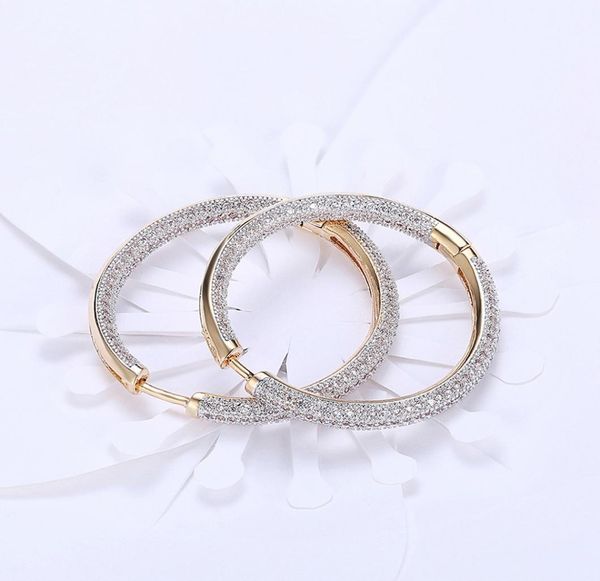 

fashionluxury big full paved cubic zirconia creole earrings romantic jewelry gift for women brincos tf 126e8698387, Golden;silver