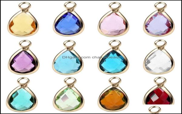 

75mm crystal birthstone charms for handmade diy bracelet mak chakrabeads dhrbz3260063, Bronze;silver