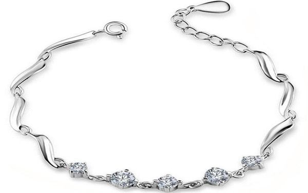 

new five crystal bead bracelet women luxury leaf cz diamond bracelets 925 silver bangle with white gold plated trendy jewelry ps005464178, Golden;silver