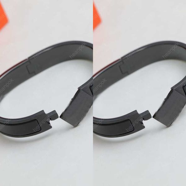 

luxury brand bracelet her max designer balck bangle luxury enamel for men and women fashion klove bracelets h mens accessories party wedding, Black