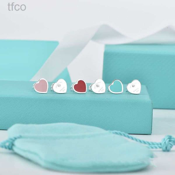 

s925 sterling silver sweet heart designer stud earrings for women luxury brand letters cute ol engagement asymmetrical ear rings earring, Golden;silver
