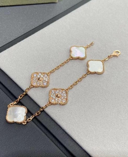 

fashion chain classic clover charm bracelets gold love bracelet designer jewelry for women 15mm flower girl wedding mother039 d7512285, Black