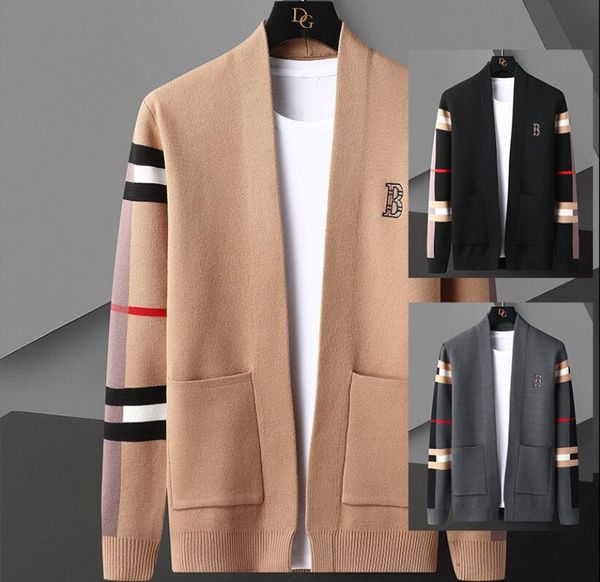 

men's sweaters new b brand designer fashion knit graphic korean cardigan for sweater casual coats plain jacket mens clothing, White;black
