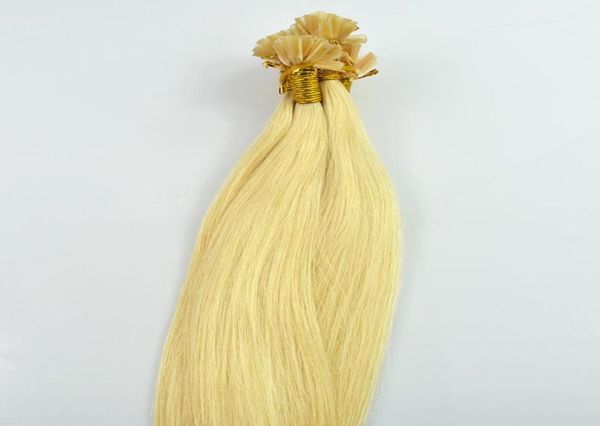 

613 bleach blonde brazilian straight hair 100g 100s pre bonded keratin stick tip human hair2549323, Black