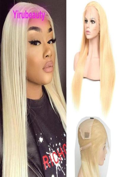 

full lace wigs 150 density indian human hair body wave 613 color blonde straight virgin hair mink yirubeauty full lace wig silky 21179694, Black;brown