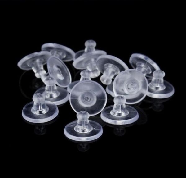 

1000pcsbag or set earrings back sers ear plugging blocked silicone rubber plate shaped jewelry making diy accessories8014021, White