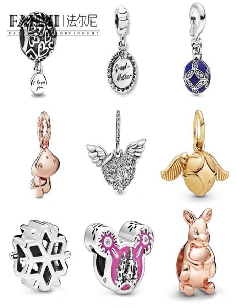 

fahmi 100 925 sterling silver winter snowflake collection golden flying thief and rabbit mushroom charm jewelry women039s fash6598969, Black