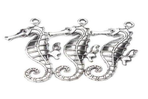 

5pcslot 59mm x 30mm large seahorse charms antique silver tone horse for women men handmade craft necklace pendant jewelry8498406, Bronze;silver