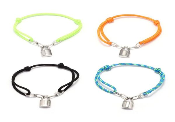 

lovers braided rope bracelets bangles with lock charms pendant chains for couples bangles jewelry gifts4623626, Golden;silver