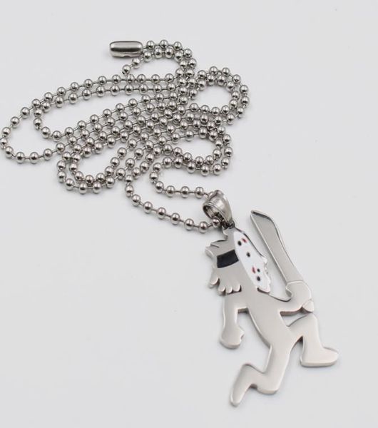 

for mens brand new silver big icp hatchetman mask psychopathic machetes twiztid stainless steel pendant necklace with ball chain 39490417