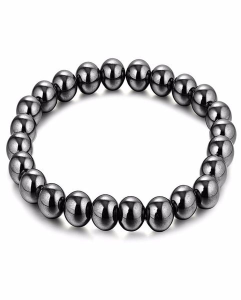 

black hematite 8mm ball bead magnetic therapy bracelet magnet stone bracelet relieve arthritis headache stress relieving jewelry3819060