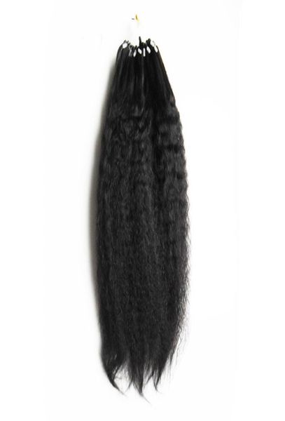 

coarse yaki loop human hair grade 8a micro loop ring hair extensions human hair bundles yaki straight extensions 100gpc 10quot9665065, Black