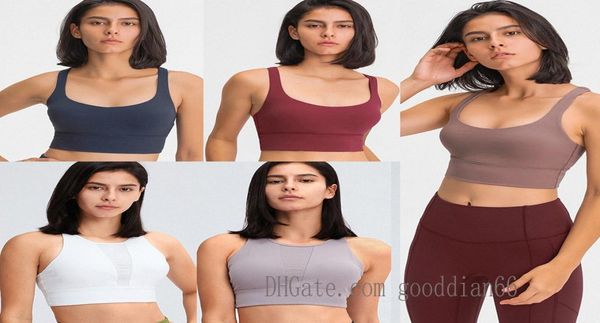 

2021 tanks yoga bra gym align training cross back plastic sports underwear women gather vest running fitness 0402 k999#8791748