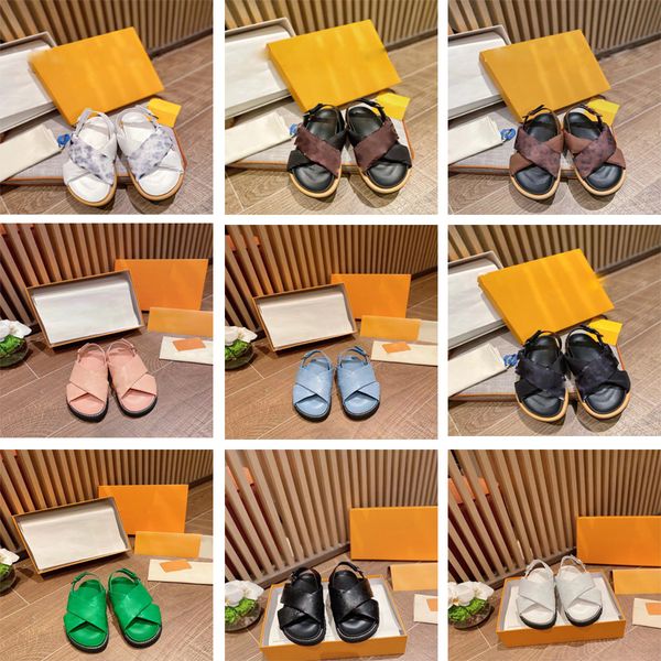 

luxury brand sandals for women fashion leather new high street shoes casual walking designer sandals summer sandal flat comfort sandal gladi, Black