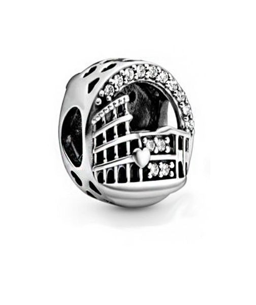 

fit original european charm bracelets 2020 925 sterling silver rome colosseum openwork charms beads women diy jewelry1349619, Black