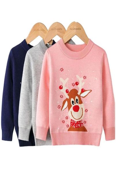 

jackets christmas sweaters boys autumn elk print girl pullover knit kids boy clothes long sleeve thicken cotton children1875038, Blue;gray