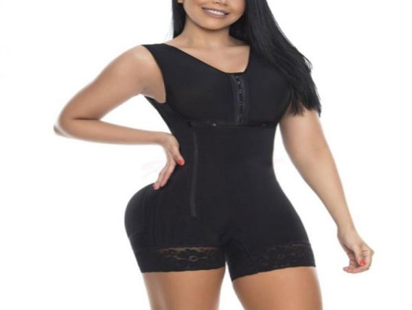 

women039s shapers the front hooks full comfortable compression faja bodysuit max tummy control with bra sweat to lose weight3621918, Black;white