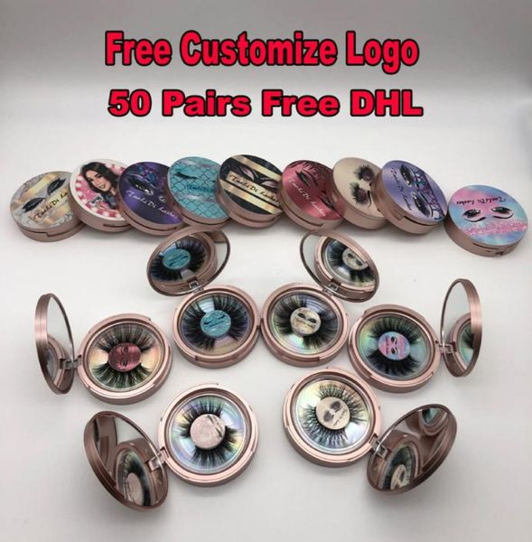 

3d mink reusable false eyelashes rose gold glitter round packaging 100 real siberian mink lashes make up tools custom logo servic9686242