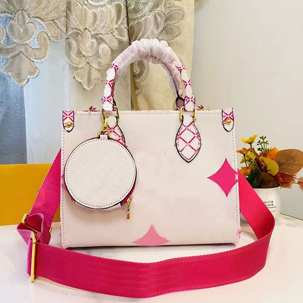 

women handbag on the go tote bag wallet genuine leather floral printed classic letter shopping bags purse 2pcs set shoulder crossbody bags