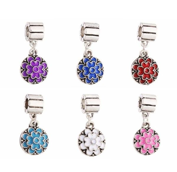 

flower gerbera pendant dangle charm bead 925 silver fashion women jewelry stunning design european style for p bracelet pad9001836, Black