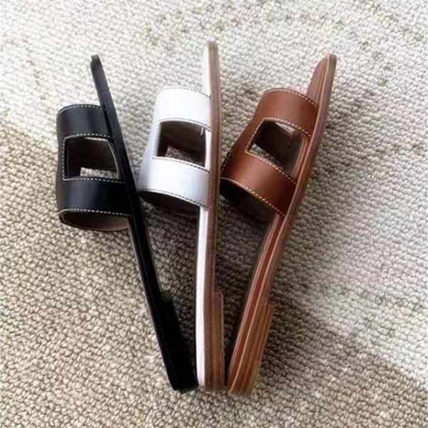 

women h slippers sandals flat bottom slides summer new classic fashion casual all-match luxury designers shoes outdoor beach vacation ladies, Black