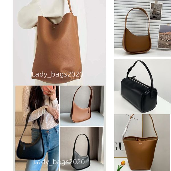 

row bucket the bag axillary totes large capacity handbag smooth leather luxury women designer bags flat shoulder strap closure clutch tote m