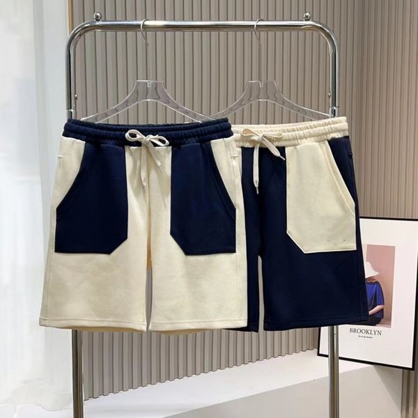 

summer shorts women's contrast embroidery korean fashion brand drawstring elastic waist capris, White;black