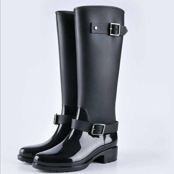 

rain boots punk style zipper tall boots women's pure color rain boots outdoor rubber water shoes for female 36-41 plus size 230713, Black;red
