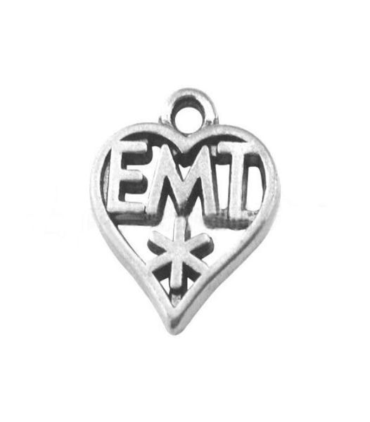 

fashion heart shape emt charms emergency medical technician sign charms medical symbol charms 50pcs aac6309227570, Bronze;silver