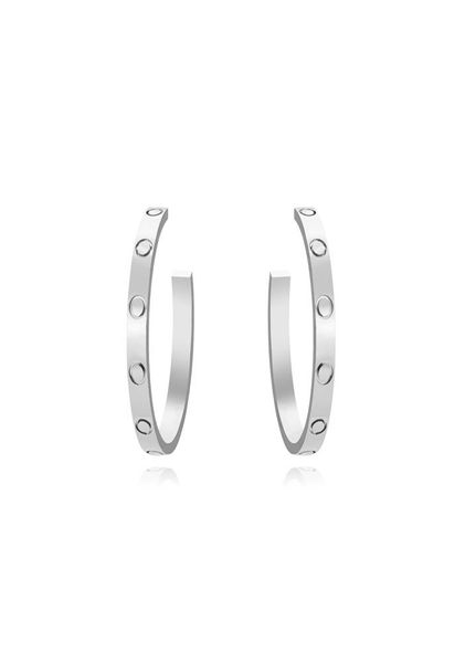 

large hoop huggie screw love earrings for women ladies girls gift jewelry 316l titanium steel famous brand jewelry surface width3706734, Golden;silver