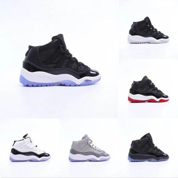 

toddler 11s td infant sneakers kids basketball shoes cool grey jubilee 25th anniversary children lifestyle runner bred concord space jam gam, Black