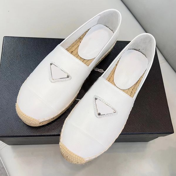 

casual shoes grass woven woman designer loafer fisherman's fashion black white leather comfortable soft sole classic sandals