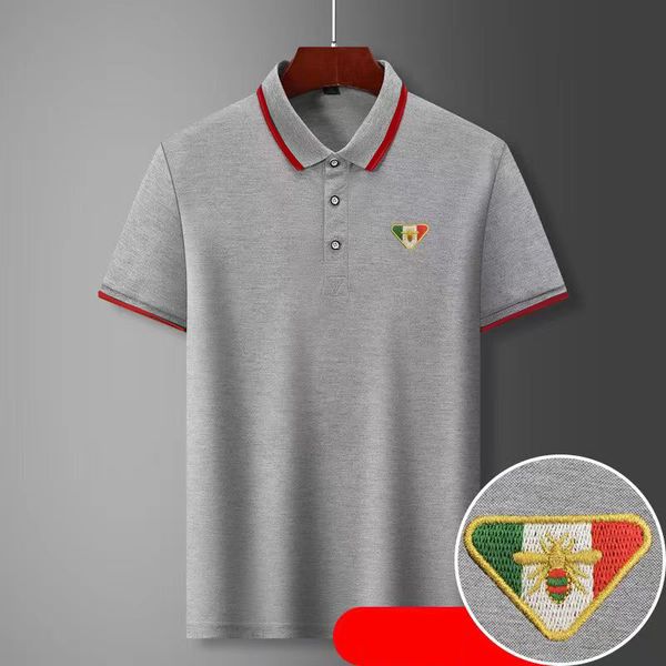 

mens polos shirt striped neck tees shirts designers summer short polo man t-shirts with embroidery bees pattern tshirts m-4xl, White;black