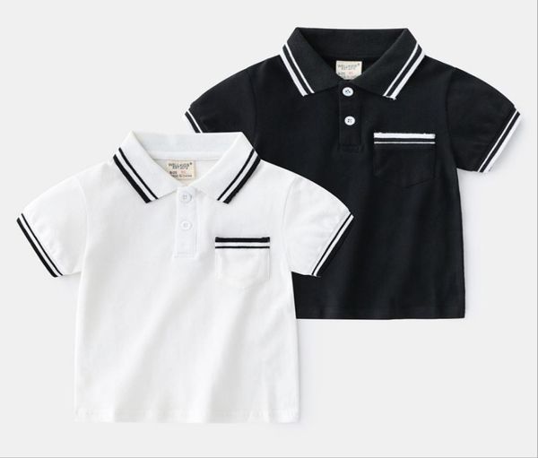 

gentleman style boys tshirts polos summer kids short sleeve tshirt cotton turndown collar children casual shirt child tees3074223, Blue