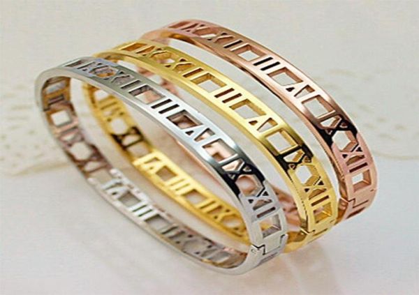 

martick rose gold bracelet 316l stainless steel roman numerals hollow out for women present jewelry b7 bangle5779645, Black