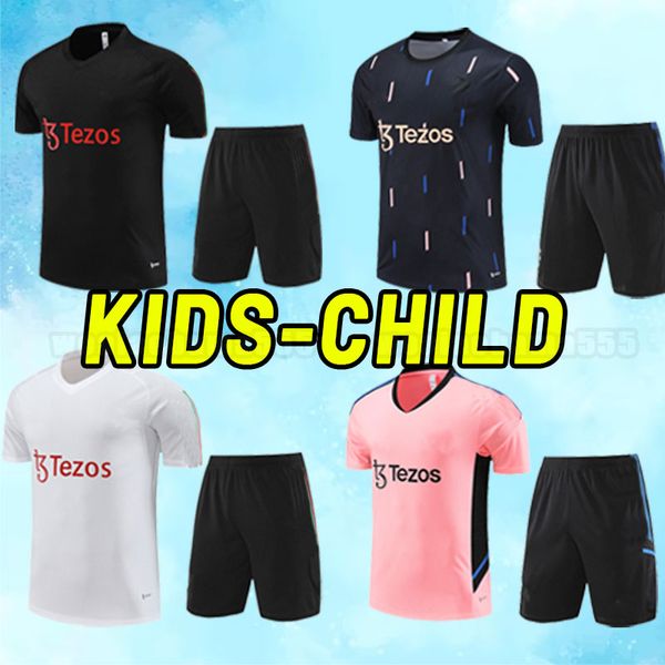 

kids child sancho 23 24 soccer tracksuits antony martinez rashford casemiro eriksen 2023 2024 mans utds martial b. fernandes manchesters tra, Black