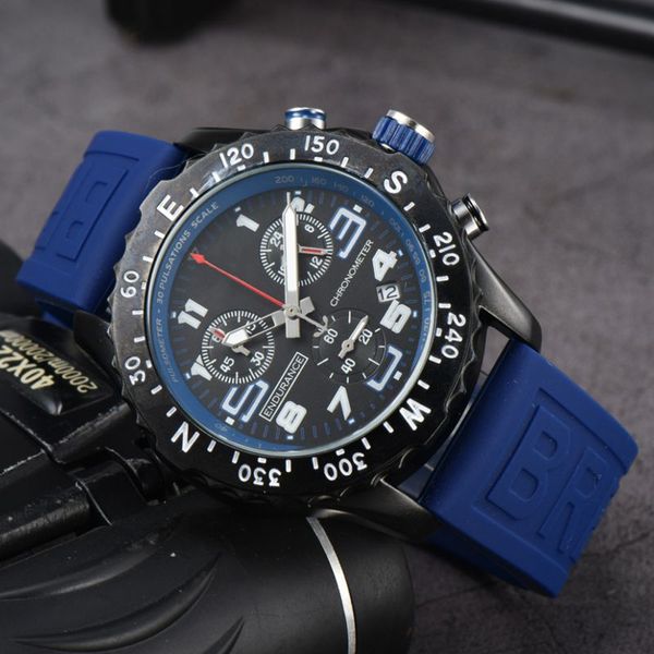 

2023 luxury men's watch quartz endurance pro avenger chronograph 44mm watches multiple colors rubber men watches glass wristwatches bre, Slivery;golden