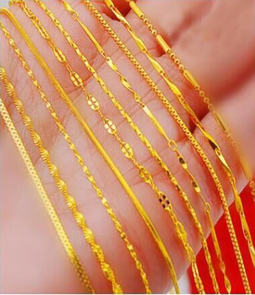 

18 gold plated necklace 24k euro vietnamese sand gold chain whole short paragraph plated true color gold chain clavicle chain6015687, Silver