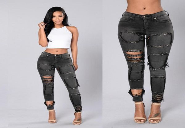 

hole jeans womens slim thin clothes feet pencil designer pants elastic cotton biker jeans women s clothing bottom leggings for wom3027742, Blue